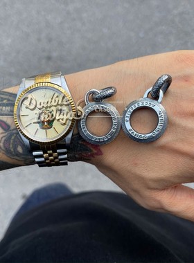 甜甜圈熔岩做旧复古环形吊坠