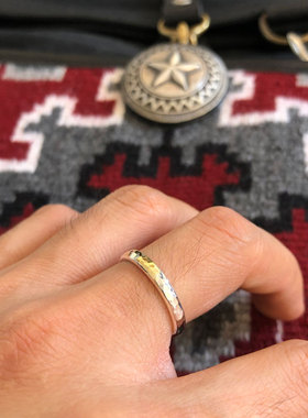 光岚究极工法手敲锤目纹熔金戒指