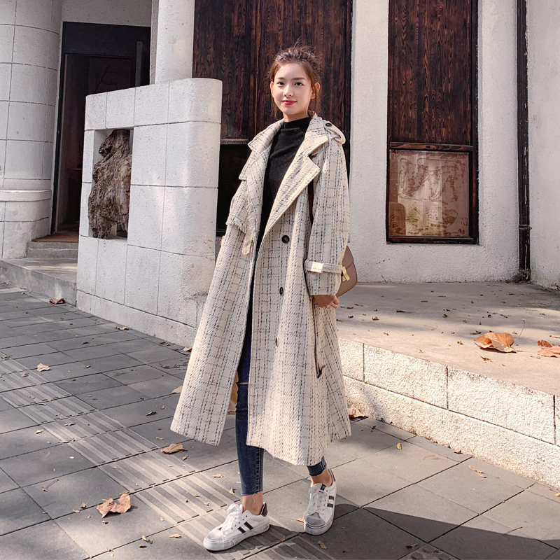 小香中长款2020新款春秋韩版风衣 眷梦毛呢外套