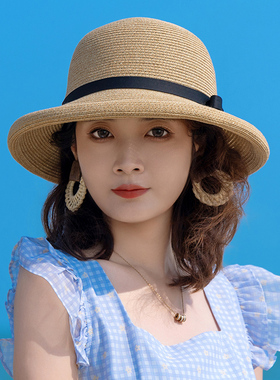 夏天草帽女款2026新款遮阳帽防晒
