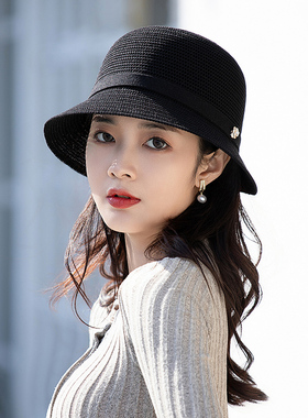 防晒帽子女款2026新款遮阳渔夫帽