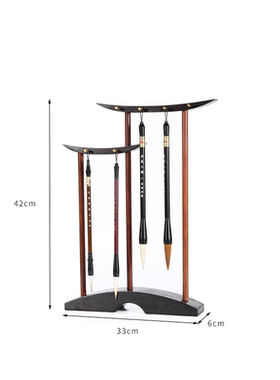 新中式风文房四宝毛笔架软装饰品