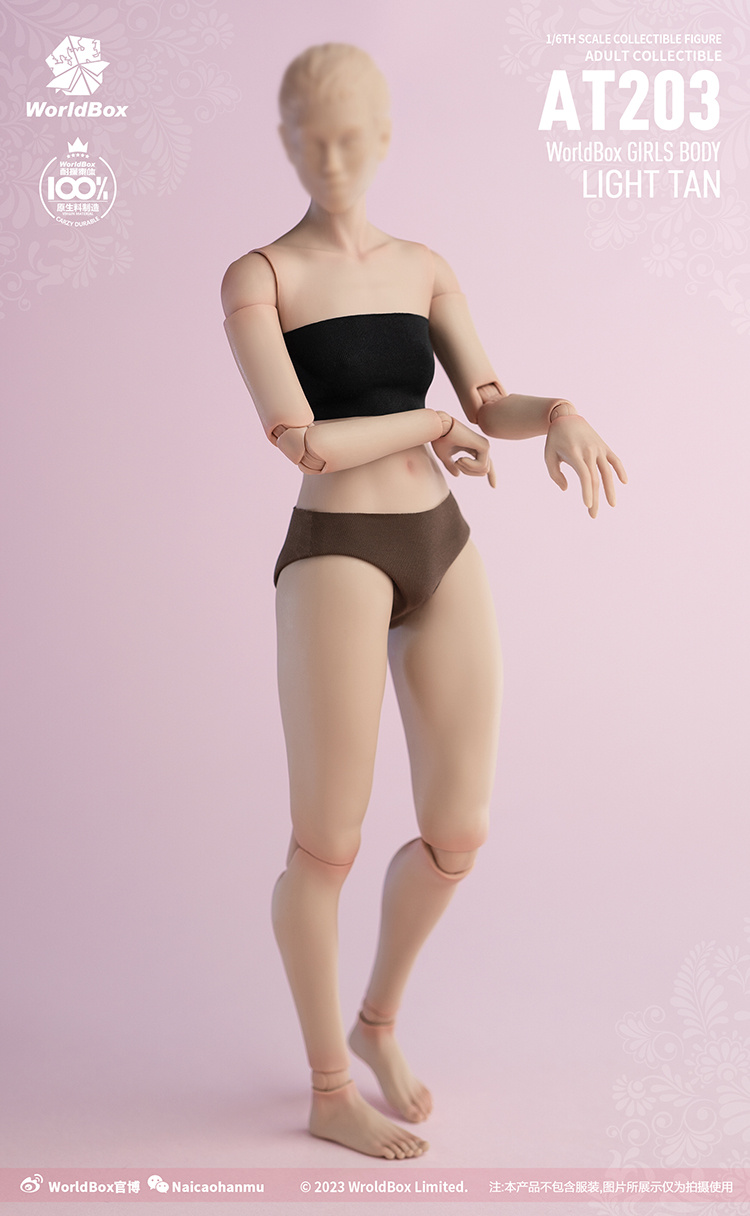 现货 Worldbox AT203 耐操 1/6 女素体 模特版 白肤 小麦色 可动 - 图3