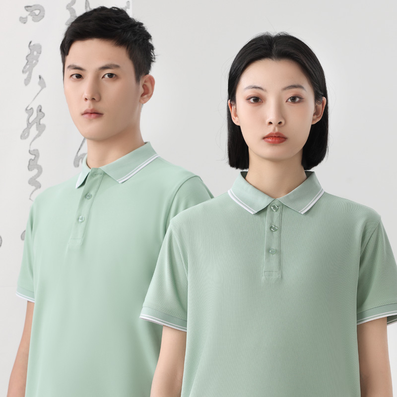 有翻领polo衫女夏季工作服短袖大码运动T恤衫印logo团队体恤定制 - 图1