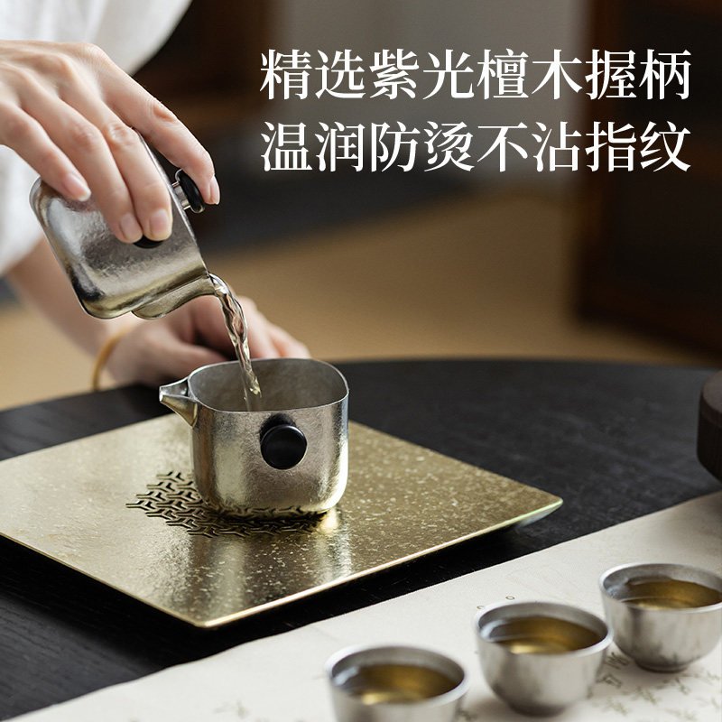 博友制Ti纯钛功夫茶具套装便携式茶壶茶杯回纹钛盘随行套装结晶款,淘宝优惠券,粉丝福利购,淘宝优惠卷