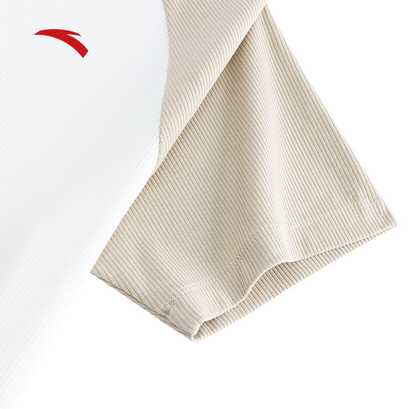 安踏复古撞色修身短袖t恤女子夏季新款显瘦插肩休闲上衣162528102,淘宝优惠券,粉丝福利购,淘宝优惠卷