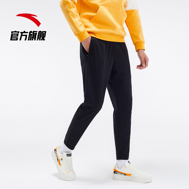安踏官方网店安踏运动裤男年夏季新款针织运动九分裤学生休闲裤跑步直筒裤0