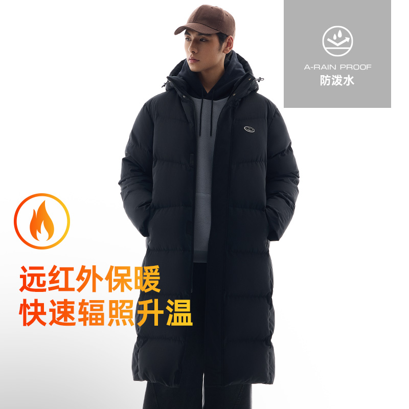 安踏速暖羽绒丨情侣款长款羽绒服男女同款冬季新款休闲保暖羽绒衣