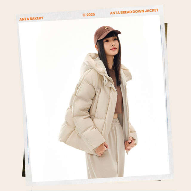 ANTA water-repellent, warm and lockable women's colorful down jacket