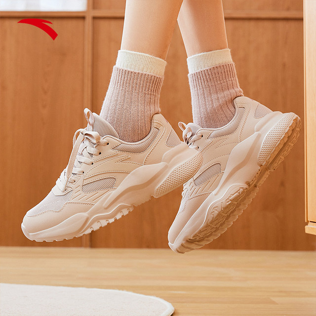 Anta casual shoes Women's trend in summer, new thick bottom versatile, soft bottom, soft bottom dad shoes Student sports shoes