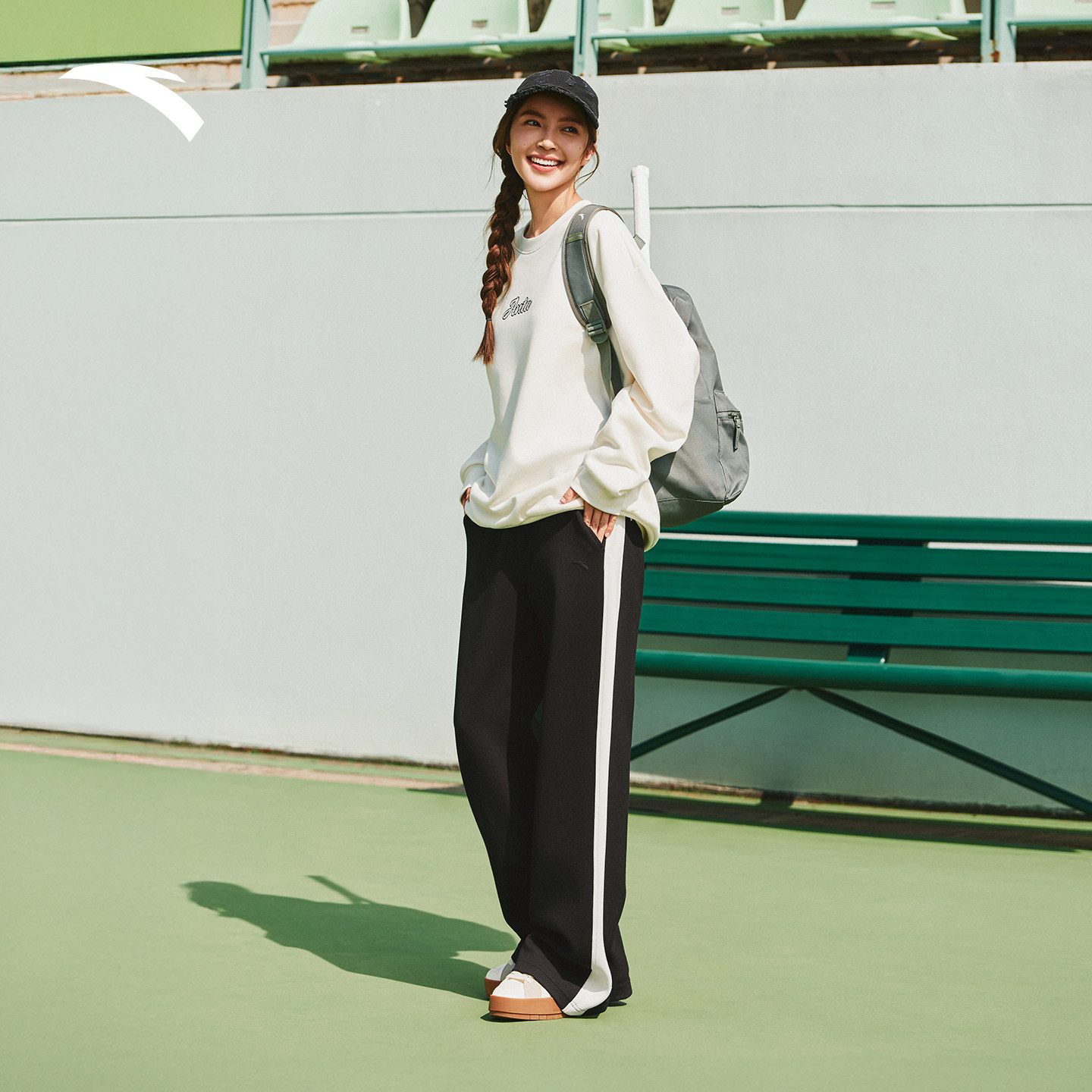 安踏阔腿裤撞色休闲长裤女2025新款磨毛直筒裤运动长裤162548314,淘宝优惠券,粉丝福利购,淘宝优惠卷