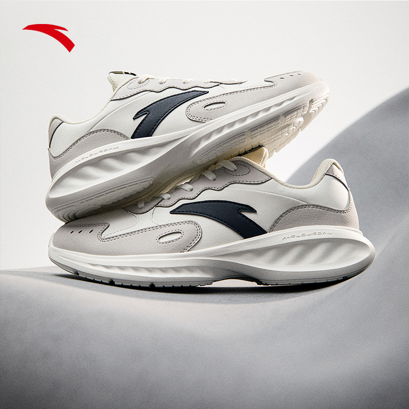 安踏星云丨轻质软底加绒跑步鞋男缓震通勤革面防泼水运动鞋休闲鞋