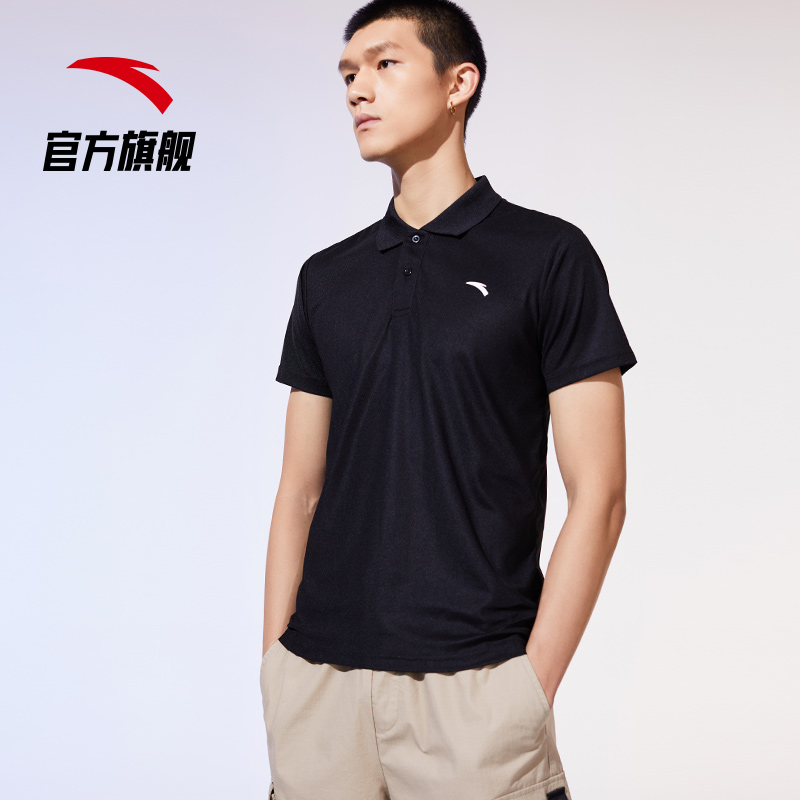 安踏官方网店安踏运动服装男套装夏polo衫休闲短袖上衣速干短裤两件套官网2