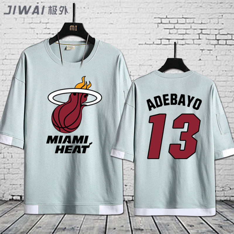 迈阿密热火队飘带短袖韦德22号t恤 极外T恤