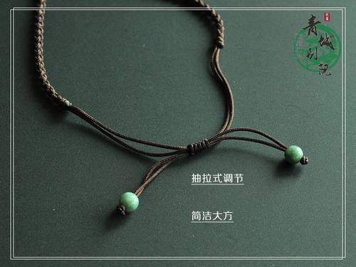 sz012原创diy手工个性绳编菩提玉珠加粗款男女吊坠项链挂绳毛衣链 - 图2