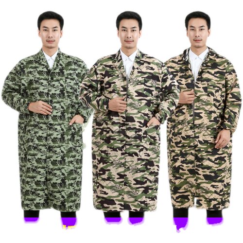 1米2长特长过膝款蓝大褂仓库搬运耐磨衣服劳保工作服连帽大褂罩衣 - 图3