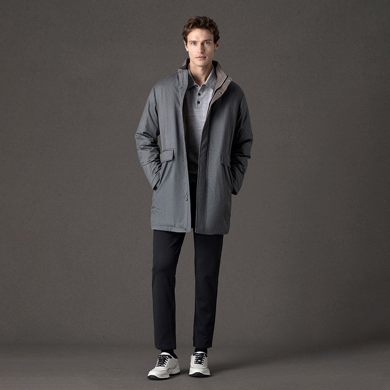 【鹅绒】GORNIA/格罗尼雅男士羽绒服纯羊毛180支商务轻奢暖外套