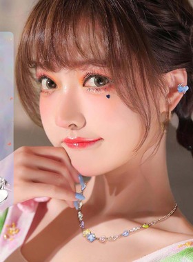 LUYUO原创爱心项链小众甜酷冷淡风颈链Y2K简约百搭学生锁骨链女