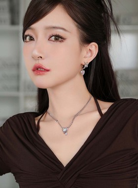 LUYUO液态爱心钛钢项链小众设计感甜酷冷淡风简约高级百搭辣妹女