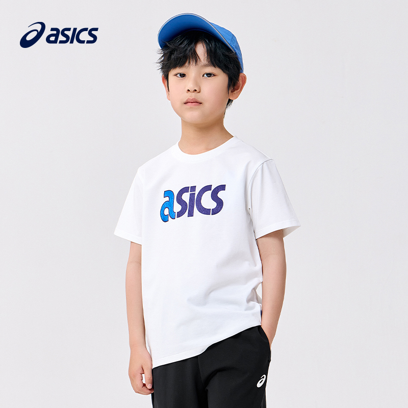 ASICS/亚瑟士童装23年春季男女儿童透气休闲运动冰爽凉感短袖T恤-图0