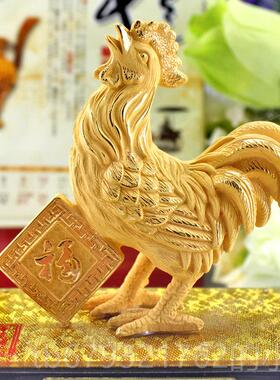 高档沙金摆件十二生开肖鸡年吉祥物书房办公室绒业年终奖工艺品鸡