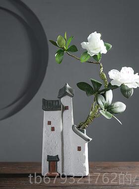 高档意创陶瓷家品居客厅餐桌酒柜装玄关饰式乔迁新居新中假花花瓶