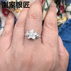 Xie's Silversmith Retro Flower Open Silver Ring for Women