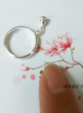 谢家银匠手工光面戒子99足银情侣对戒关节尾戒葫芦戒指