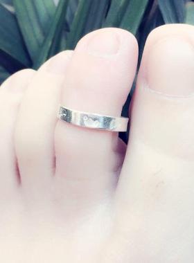 谢家银匠原创999足银脚趾戒指小脚丫足银脚戒韩版开口尾戒关节戒