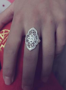 谢家银匠包邮长款满天星手工戒指