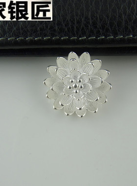 谢家银匠手工莲花年年有鱼吊坠