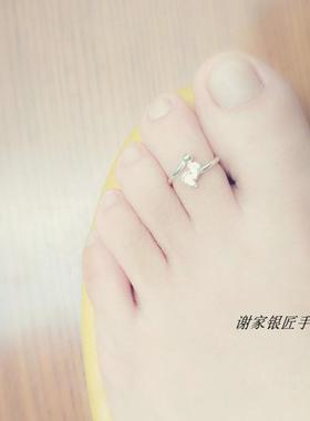 足银关节日韩风脚戒指