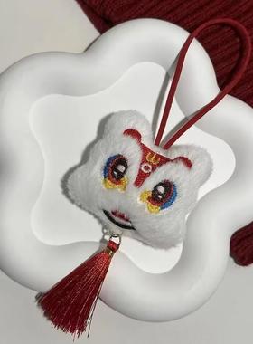 中国风醒狮挂件可爱毛绒新年流苏