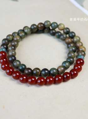 天然檀木小叶紫檀绿檀和田玉手串 多圈文玩佛珠