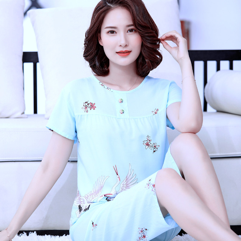 褐瞳棉绸夏季韩版宽松两件套睡衣 褐瞳睡衣/家居服套装