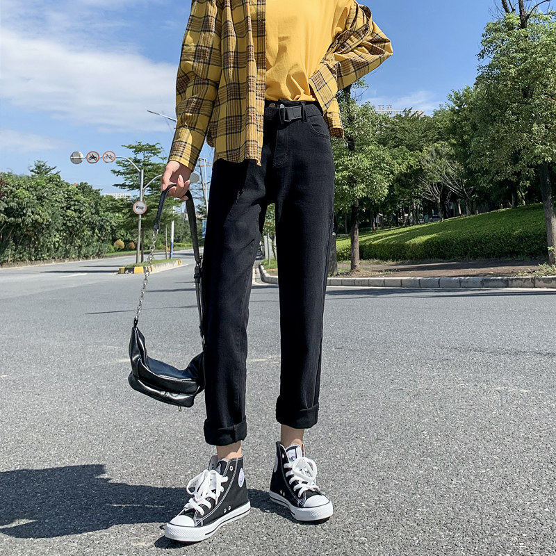 黑色直筒宽松弹力秋冬新款牛仔裤 鑫豪霸牛仔裤