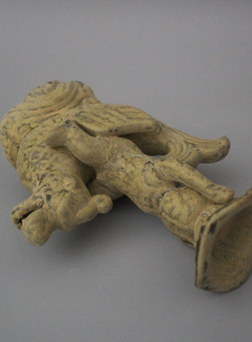 仿古风陶瓷越窑童子油灯展柜烛台