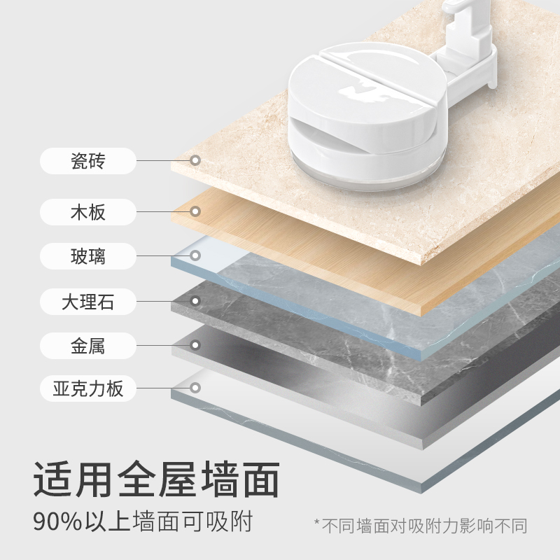 懒角落毛巾架免打孔卫生间吸盘式挂杆浴室厕所毛巾杆浴巾架置物架 - 图3