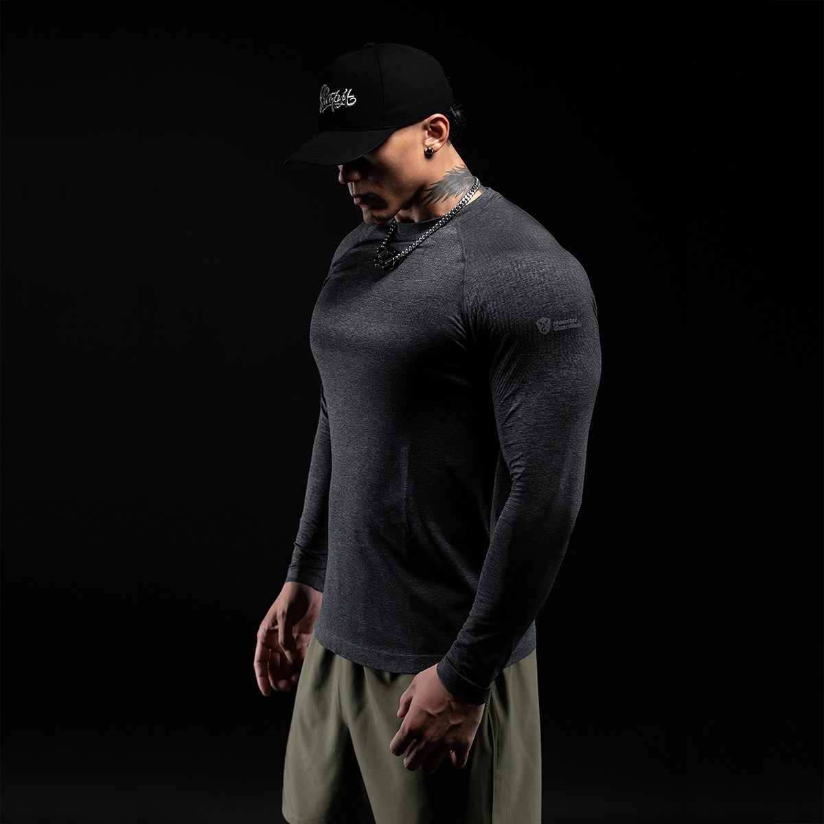 Monster Guardians运动长袖男抗菌训练跑步修身吸汗肌肉健身衣服,淘宝优惠券,粉丝福利购,淘宝优惠卷