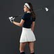 MSGD女子夏季网球裙套装高尔夫羽毛球防走光百褶裙半身裙运动短裙