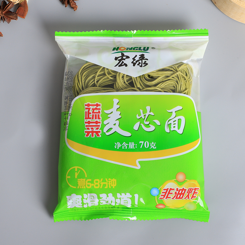 宏绿速煮麦芯面70g非油炸紫薯番茄蔬菜速食方便面拌面面条食品-图1