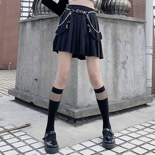 Stitched black socks ins trendy thin style