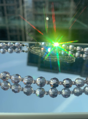 天然紫尖晶石刻面珠项链每一面都超级净透，优雅浪漫的淡紫色