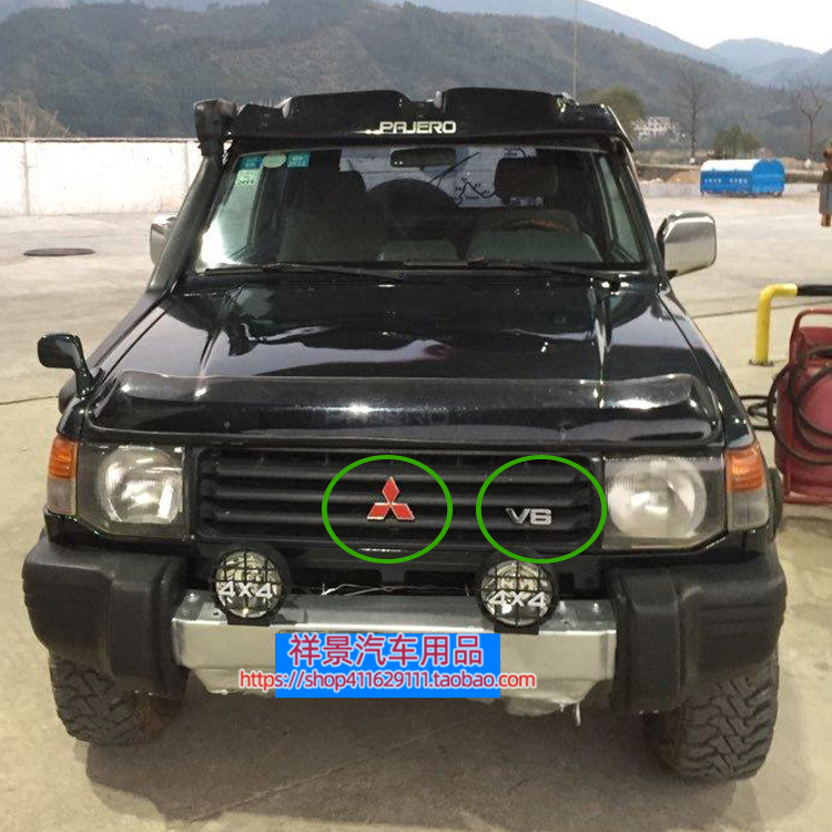 适用于三菱pajero V31V33V45中网标猎豹飞腾立标V6尾标志装饰改装 - 图1