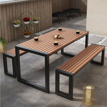 Casual Outdoor Table And Chairs Park Open-air Dining Table And Chairs Combined Cell Outdoor Balcony Patio Waterproof Sunscreen Strip Table