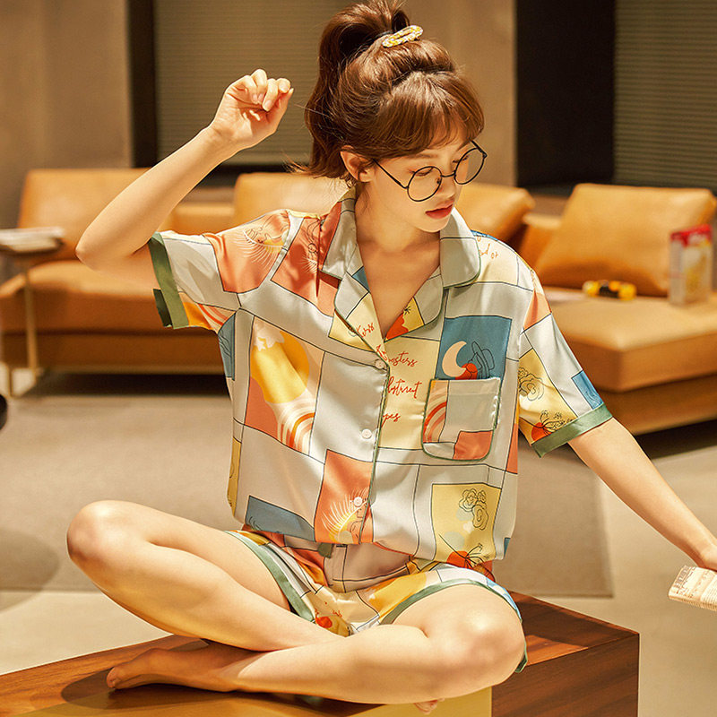 夏季冰丝短袖性感韩版学生丝绸睡衣 淘之约睡衣/家居服套装