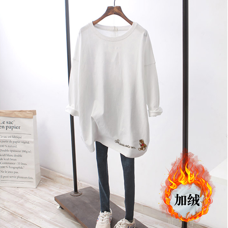 2020秋冬中长款长袖t恤纯棉打底衫 韩简娜T恤