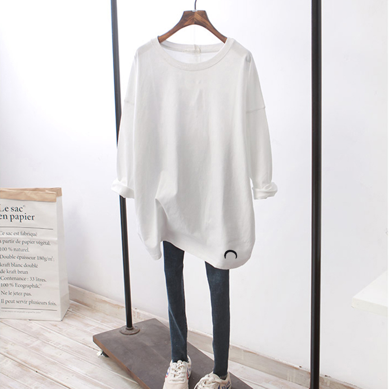 2020秋冬中长款长袖t恤纯棉打底衫 韩简娜T恤