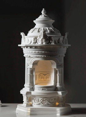 欧式建筑结婚礼物融蜡灯无火香薰装饰氛围摆件生日圣诞节女生