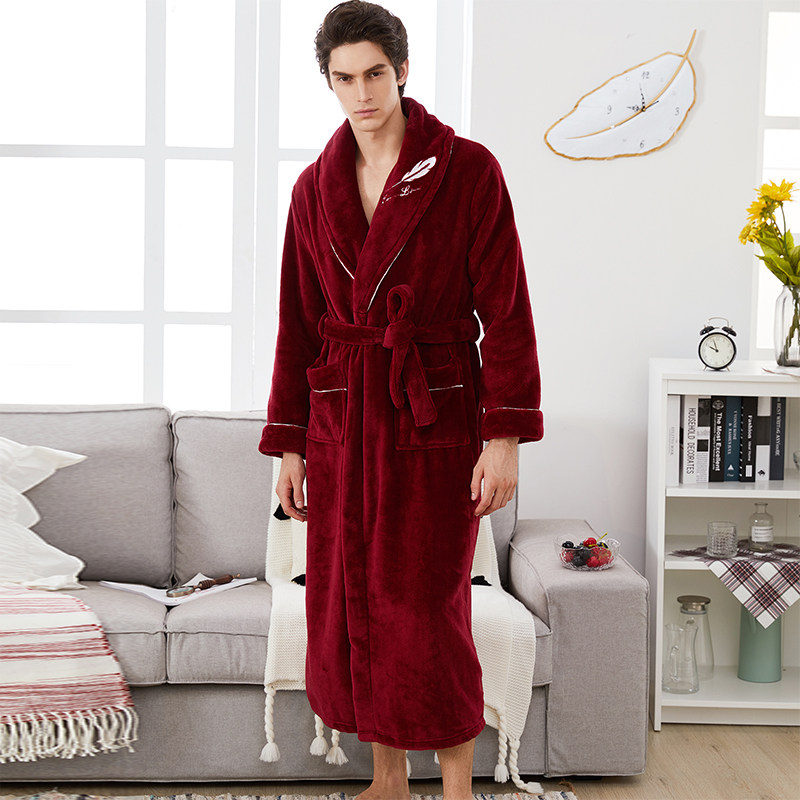 加长款女春秋冬季法兰绒珊瑚绒睡衣 布妮乔贝睡袍/浴袍